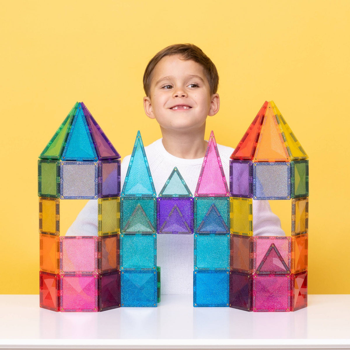 CONNETIX Glitter Castle Pack 48 Piece Magnetic Tiles (image 3)