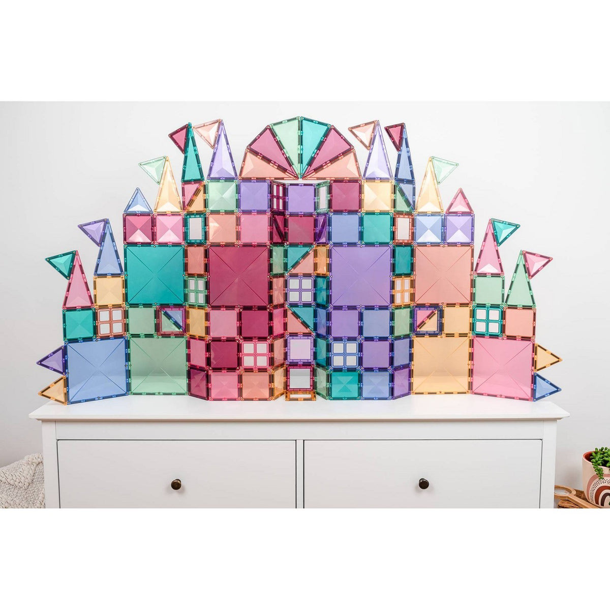 CONNETIX Pastel Creative Pack 120 Piece Magnetic Tiles (image 2)