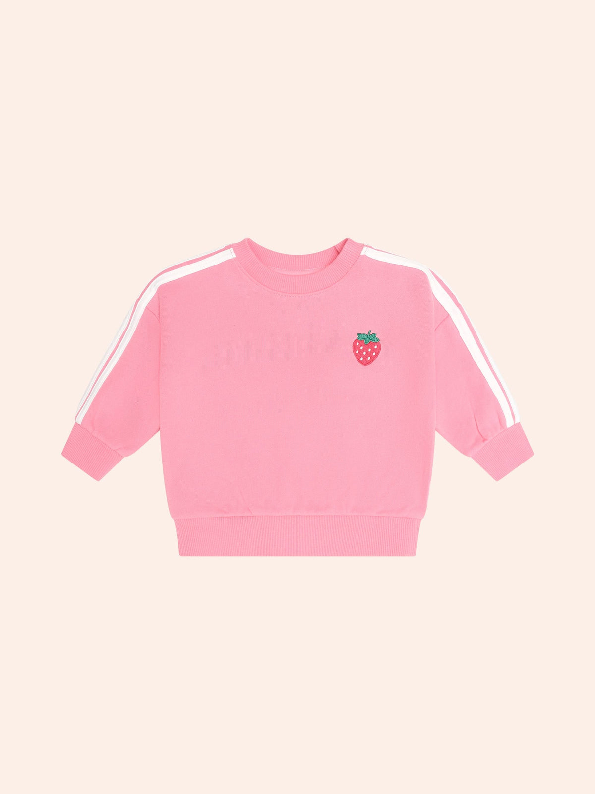 Huxbaby Strawberry Emb Sweatshirt in Flamingo