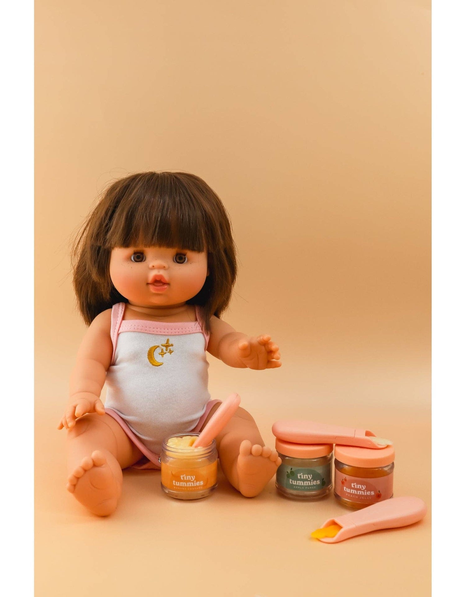 Tiny Harlow Tiny Tummies Chocolate Pudding Jar and Spoon Set - littlewild kids