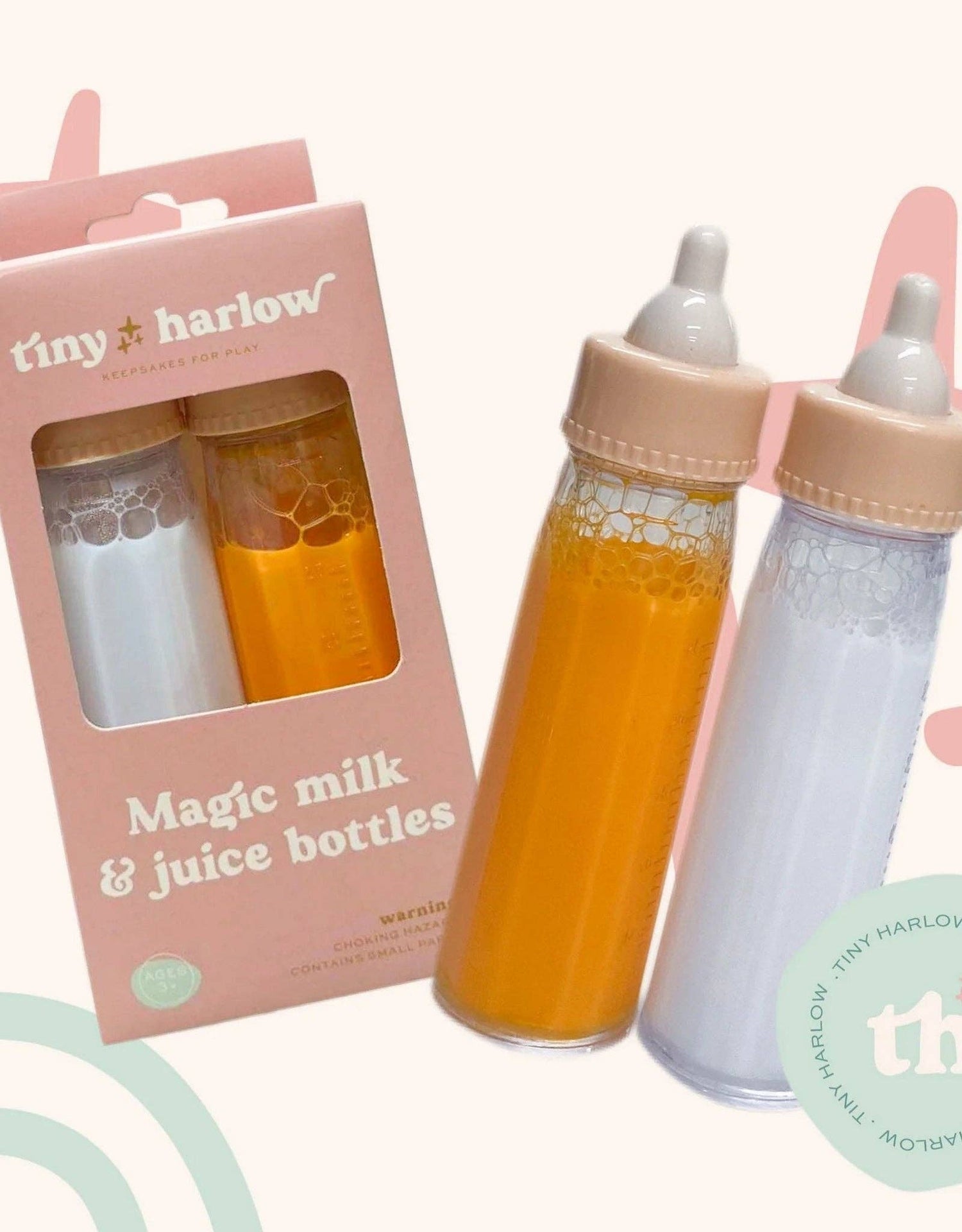 Tiny Harlow Bottled Milk and Juice Set for Doll - littlewild kids