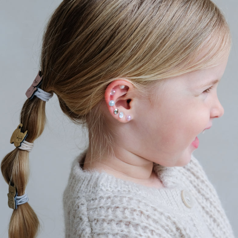 Pink Gem & Pearl Stick On Earrings by Mimi & Lula, kids no-piercing earrings