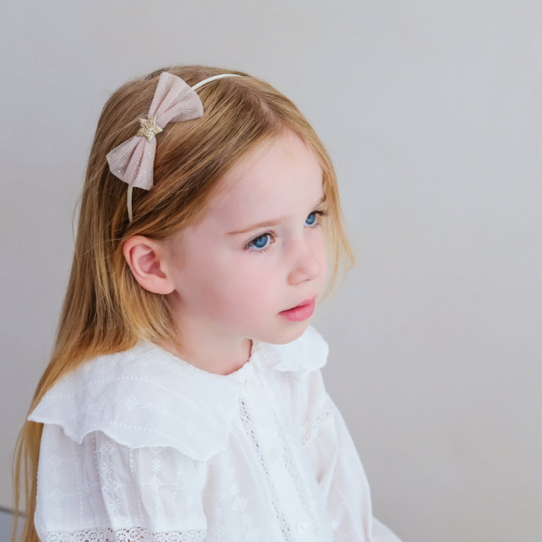Mimi & Lula kids Tutu Bow Headband with glitter star detail