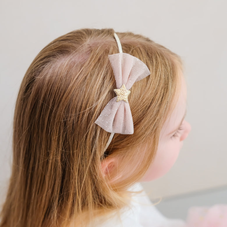 Tutu Bow Headband by Mimi & Lula with tulle and glitter star decoration