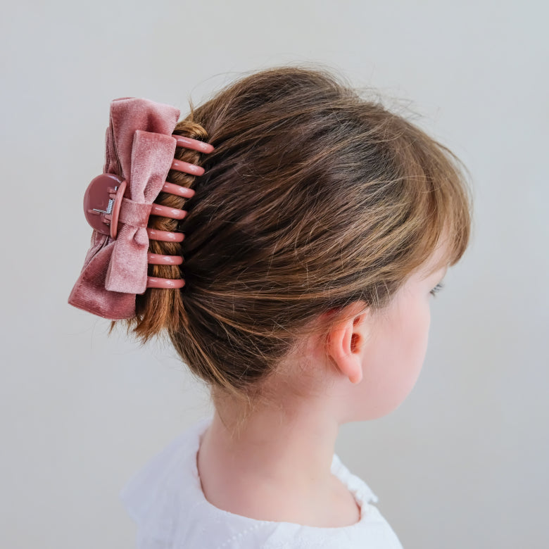 Velvet Bow Giant Claw Clip by Mimi & Lula for thick or long hair
