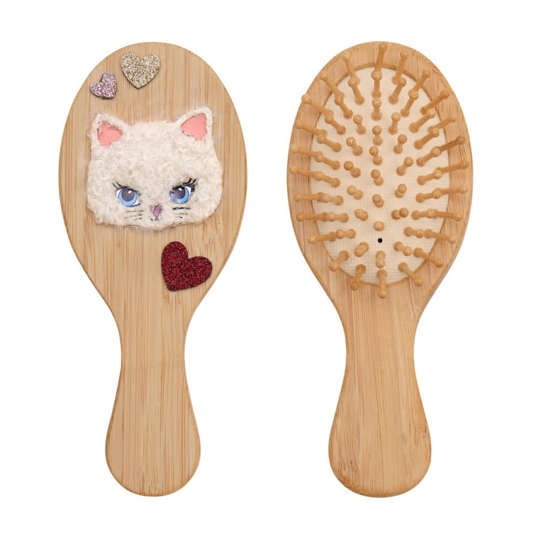 Cute Kitty Brush – Mimi & Lula wooden kids hairbrush with kitten motif