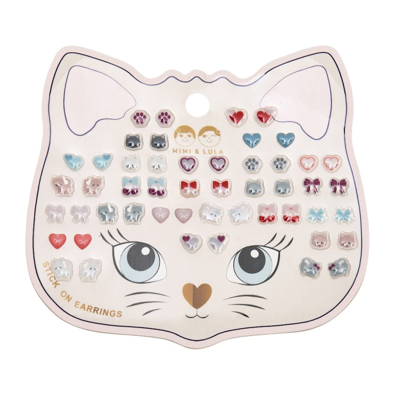 Kittybow Stick On Earrings – Mimi & Lula kitten-themed no-piercing kids earrings