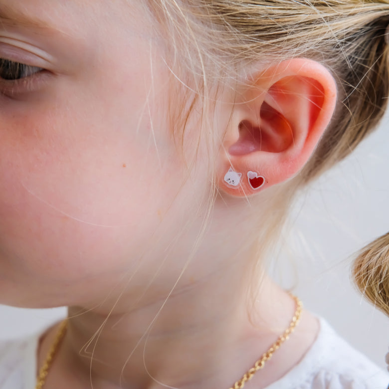 Mimi & Lula kids Kittybow stick-on earrings, no-piercing jewelry set