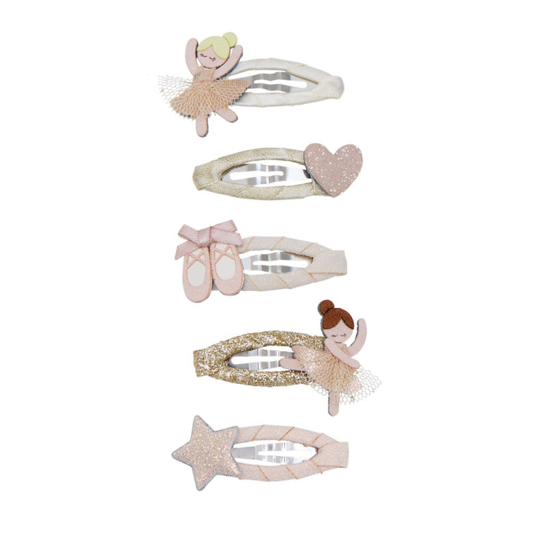 Ballerina Mini Hair Clips – Mimi & Lula set of 5 clips with ballerinas, pointe shoes and stars
