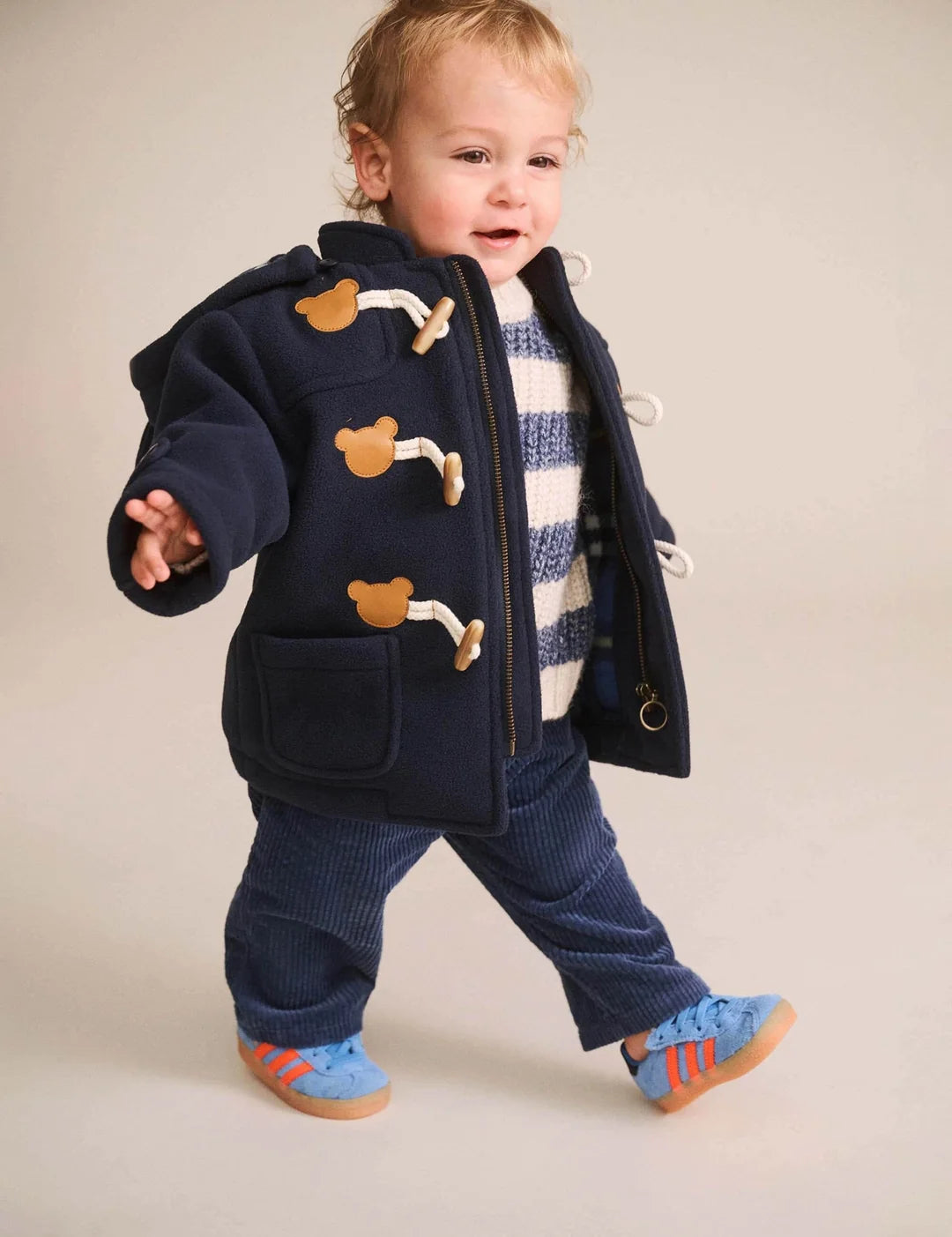 Apres Ski Peacoat – Navy – Huxbaby (detail view)