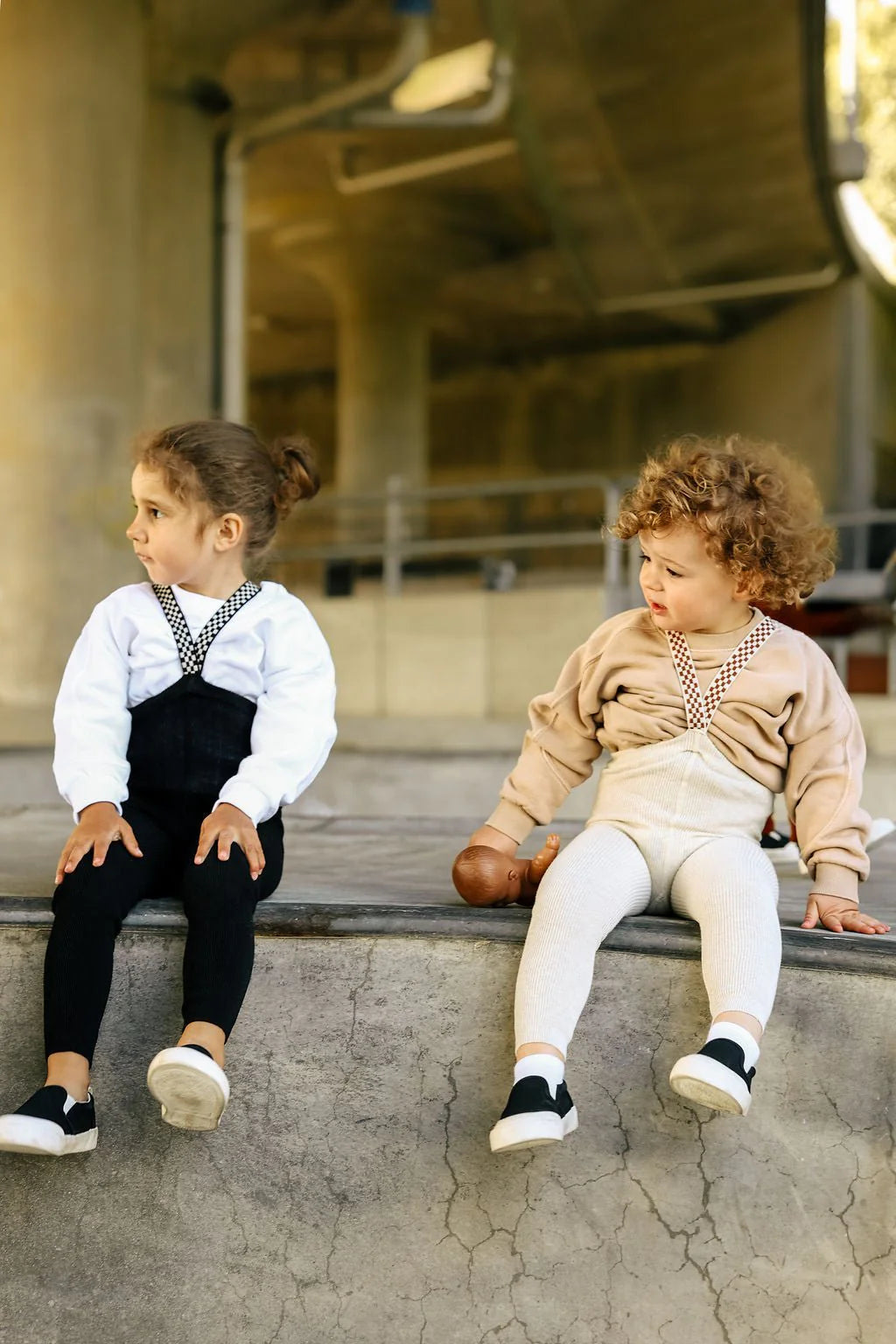 Silly Silas Footless Cream Blend Checked