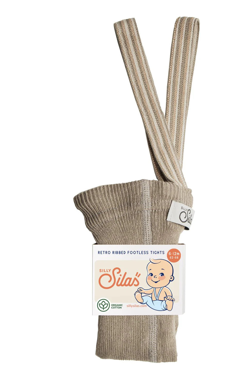 Silly Silas Footless Oyster Grey Striped