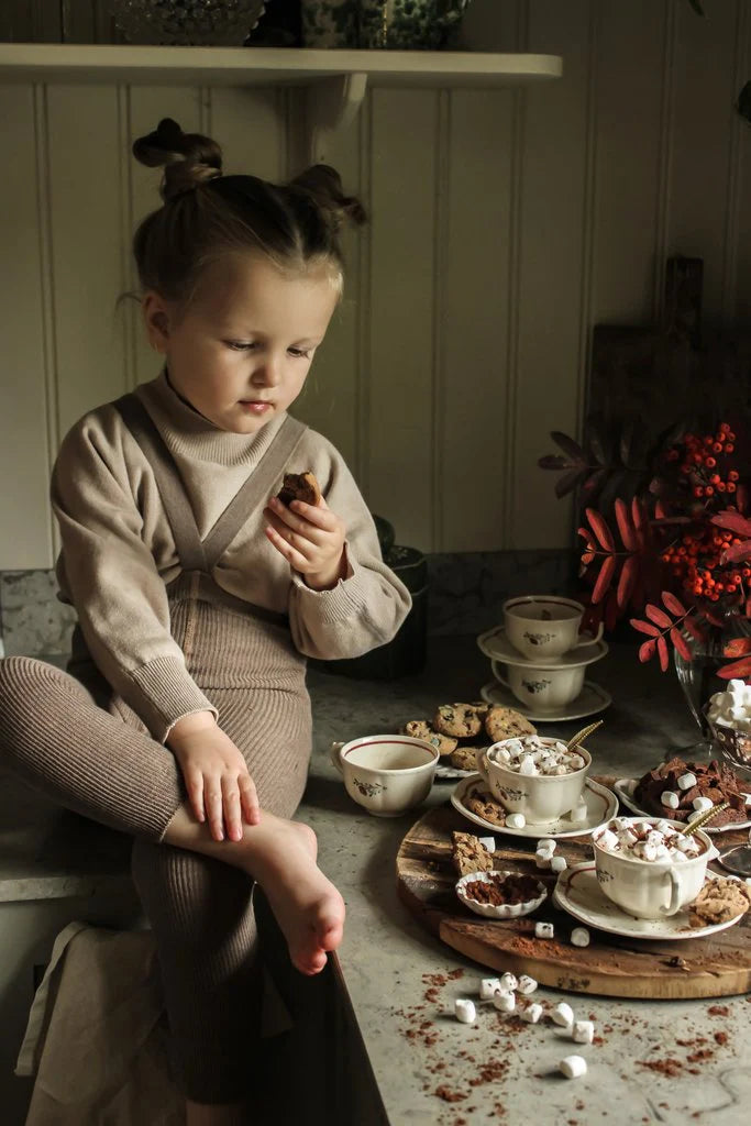 Silly Silas cotton baby tights fabric detail cacao blend