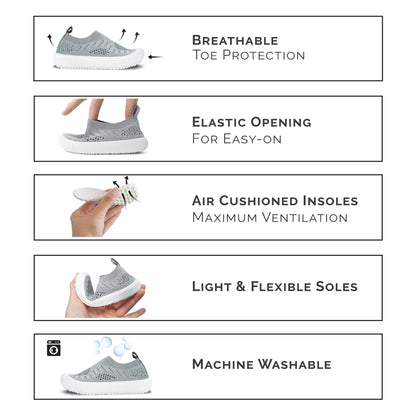 Kids Graphic Slip On Shoes | Grey Construction