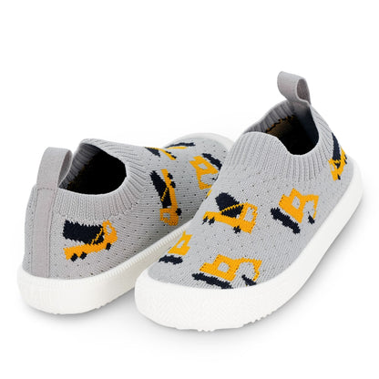 Kids Graphic Slip On Shoes | Grey Construction