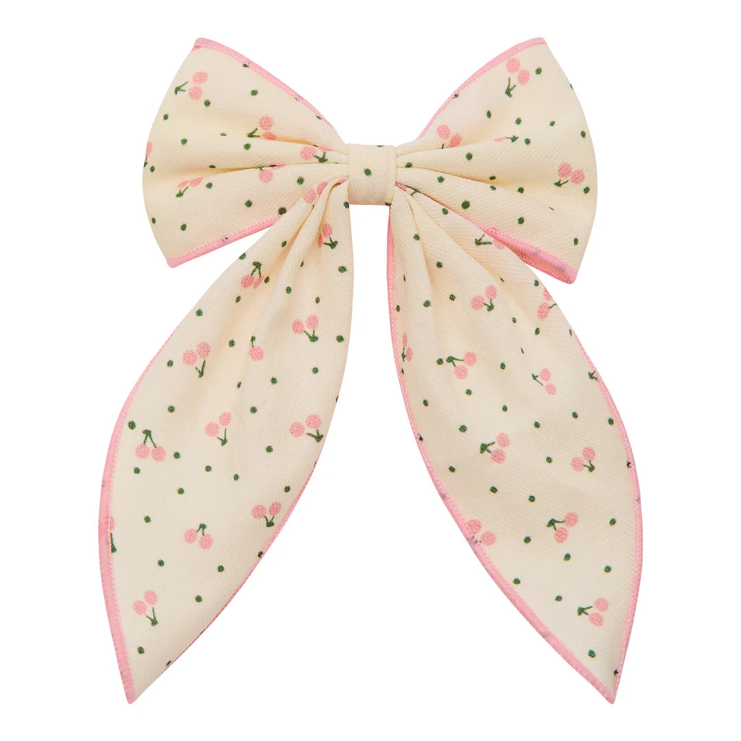 Cherry print bow
