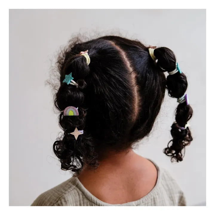 Mimi & Lula kids hair scrunchies worn in braided hairstyle