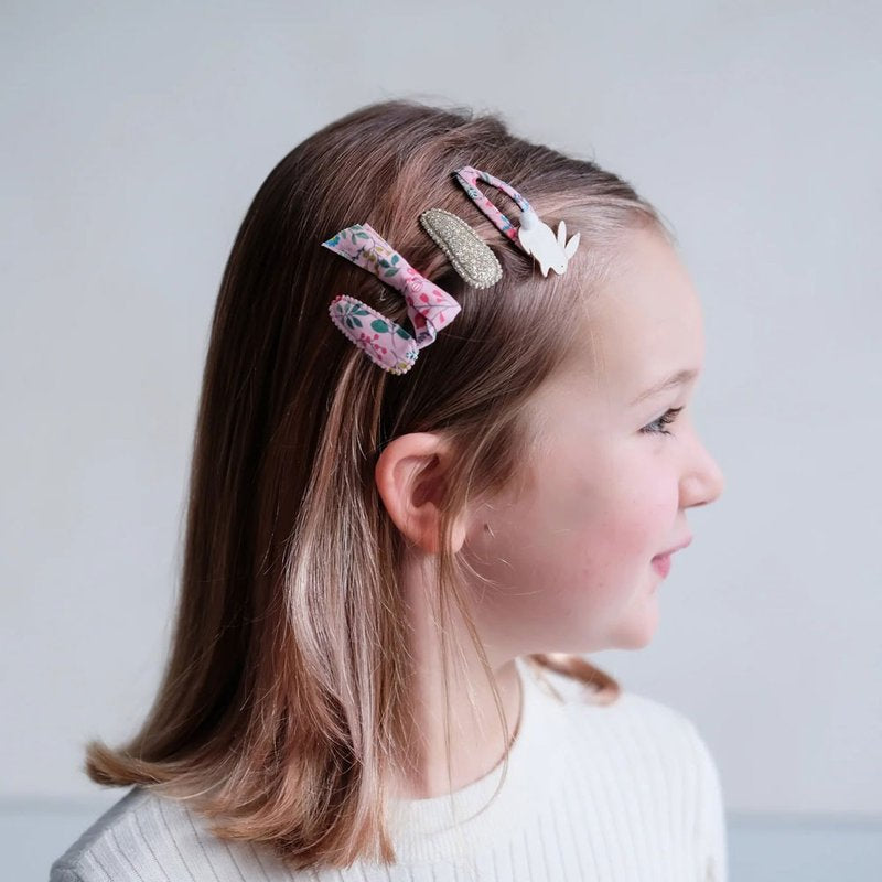 girl wearing Mimi and Lula easter hair accessories hair clips
