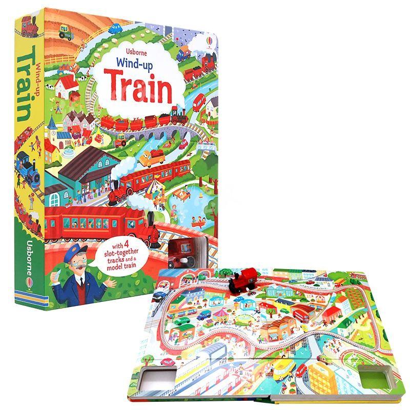 Usborne kids wind up train book track set