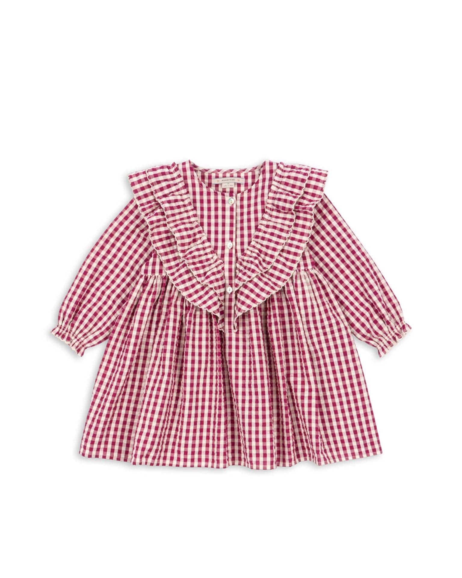 Konges Sløjd Kim gingham dress sangria butter check kids dress