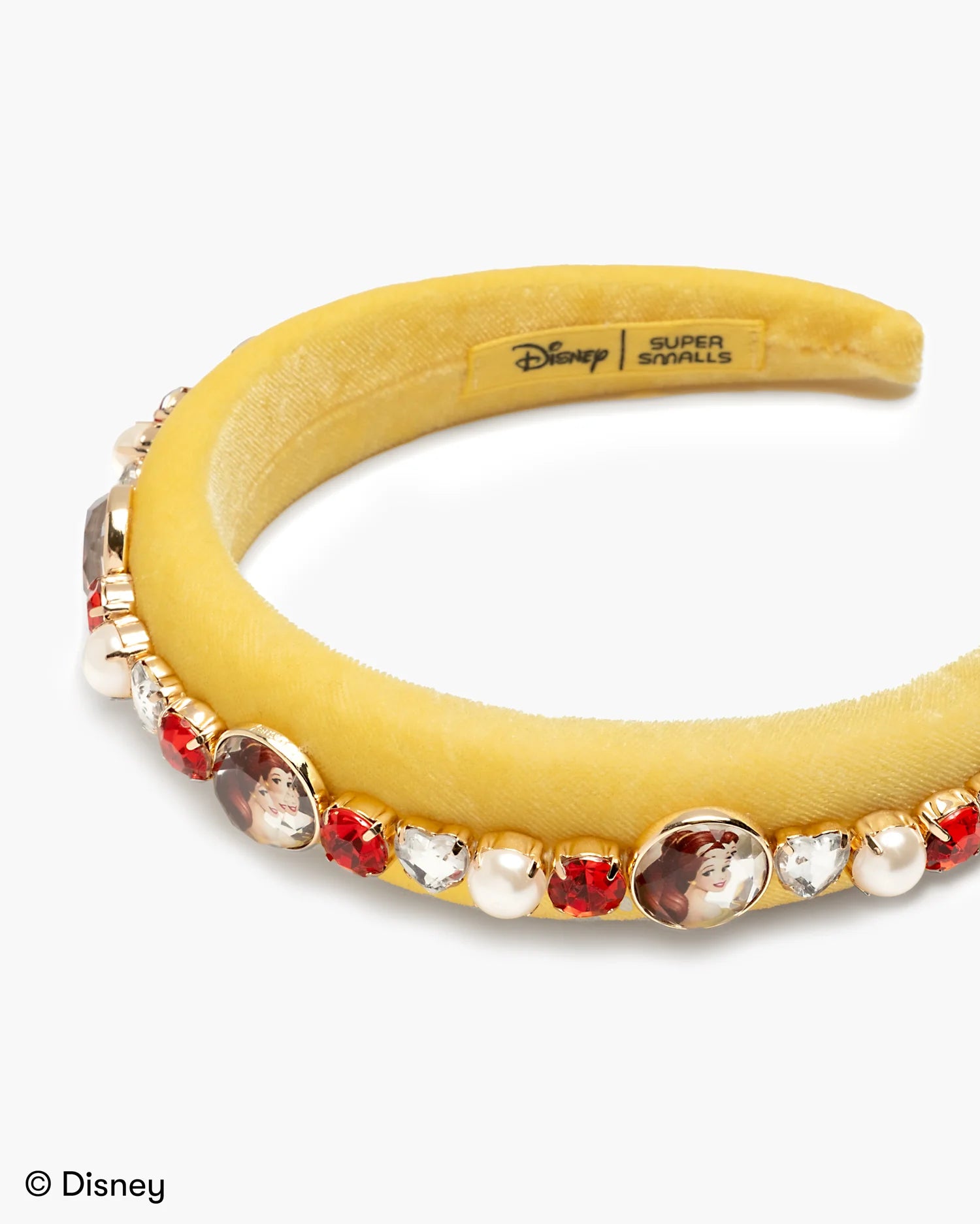 Top view of Disney Belle's Royal Rose Headband with decorative embellishments