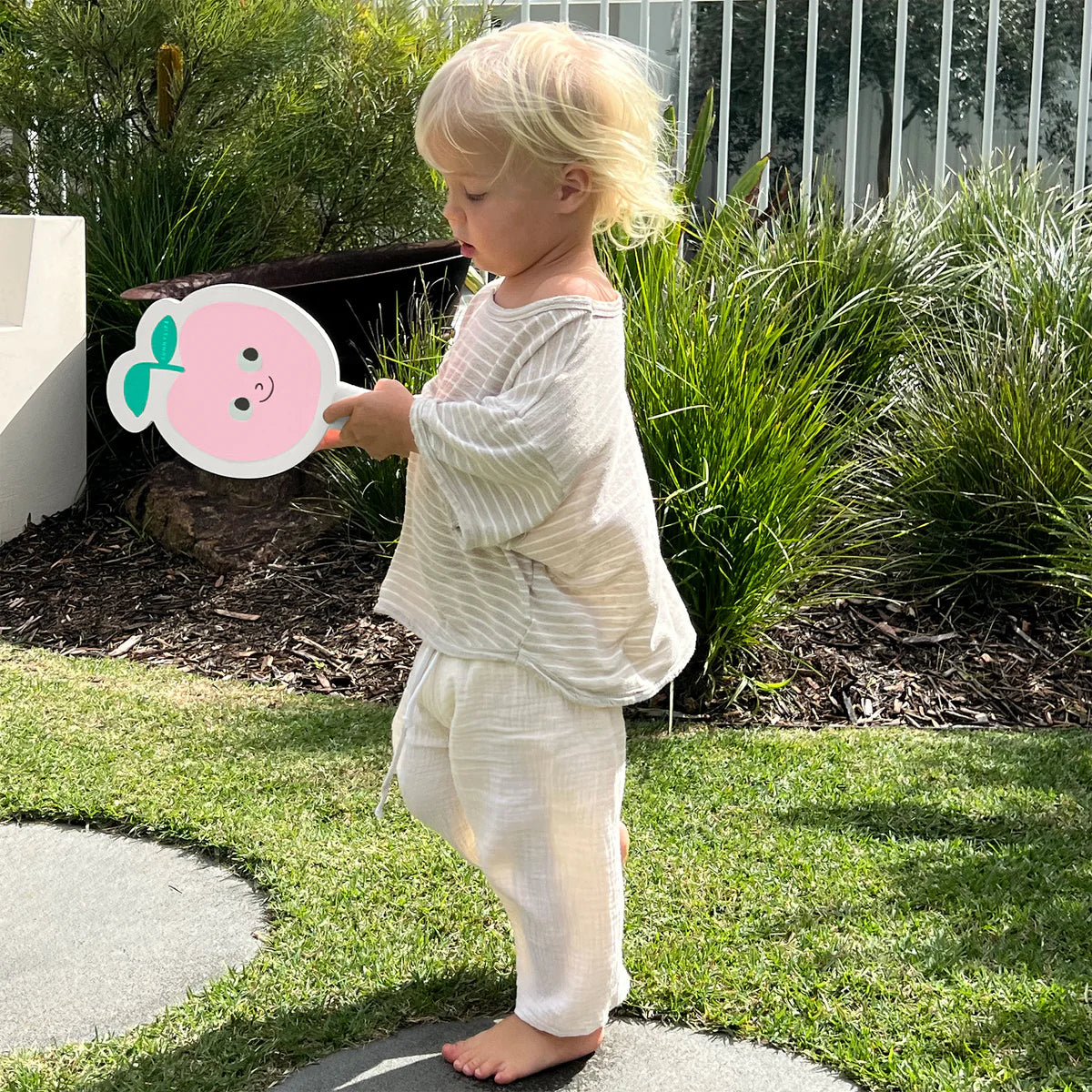 KIDS VELCRO BEACH BATS - POPPY THE PEACH MULTI
