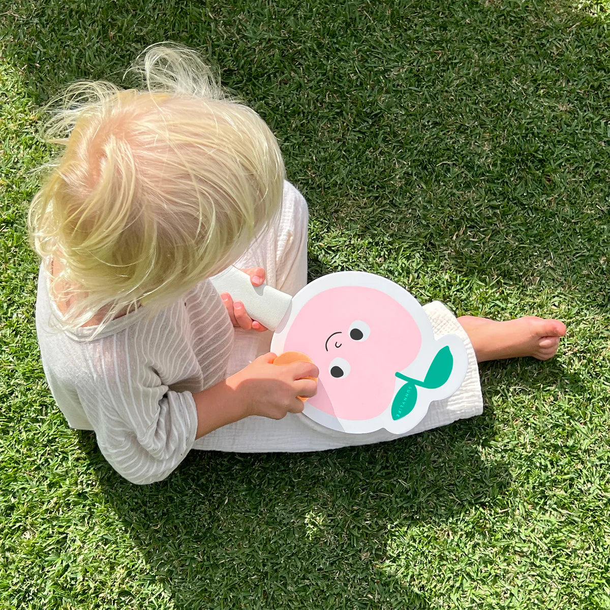 KIDS VELCRO BEACH BATS - POPPY THE PEACH MULTI