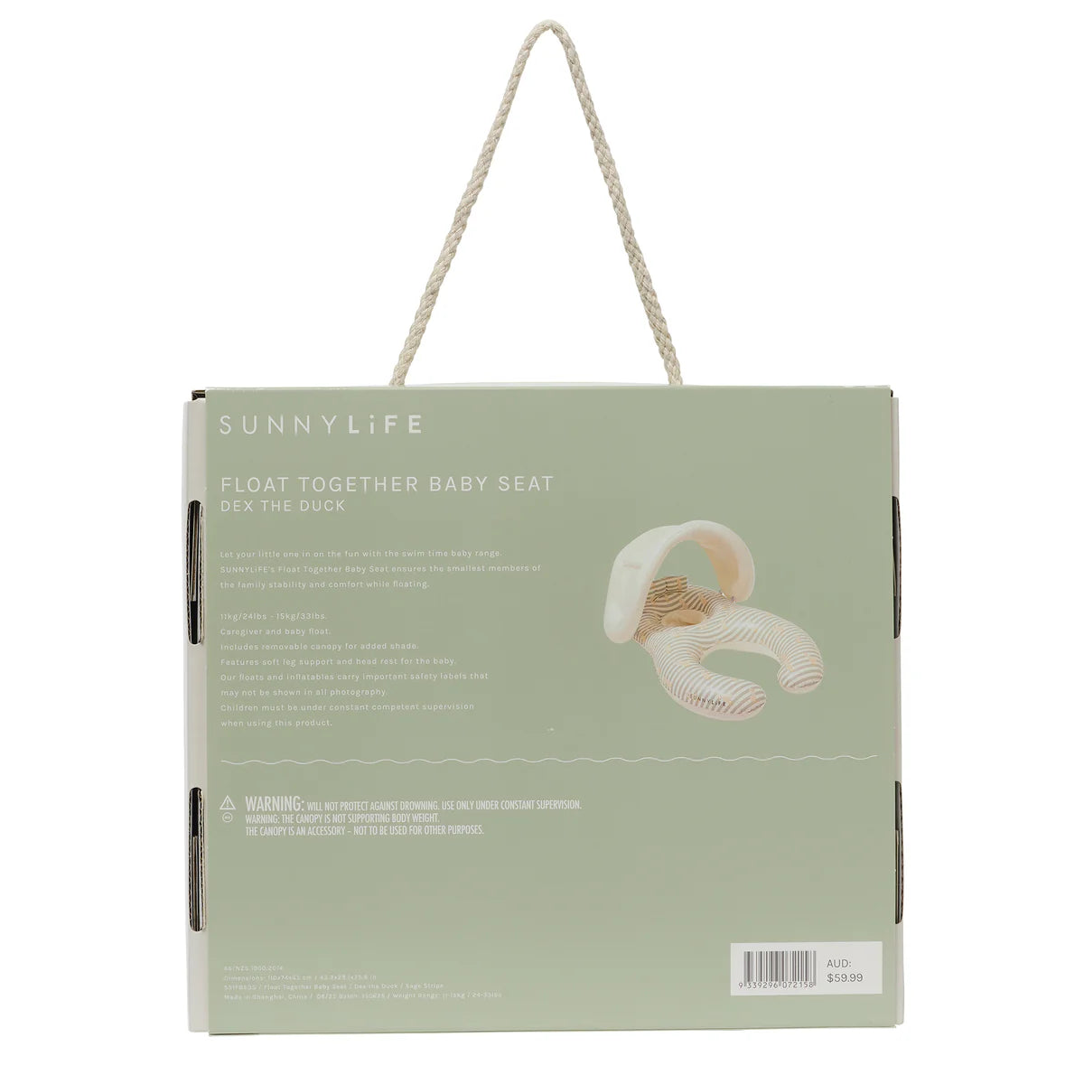 FLOAT TOGETHER BABY SEAT - DUCK SAGE STRIPE