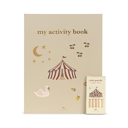 activity book with color pencil