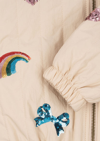 juno sequin bomber jacket