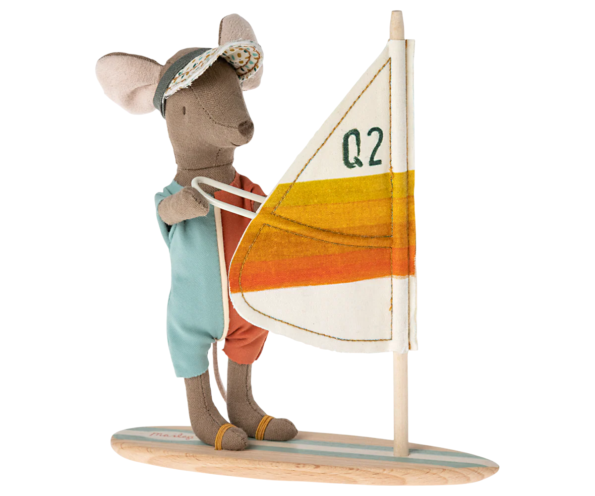 Maileg Beach Mice Surfer Big Brother – front view, Maileg pre-order
