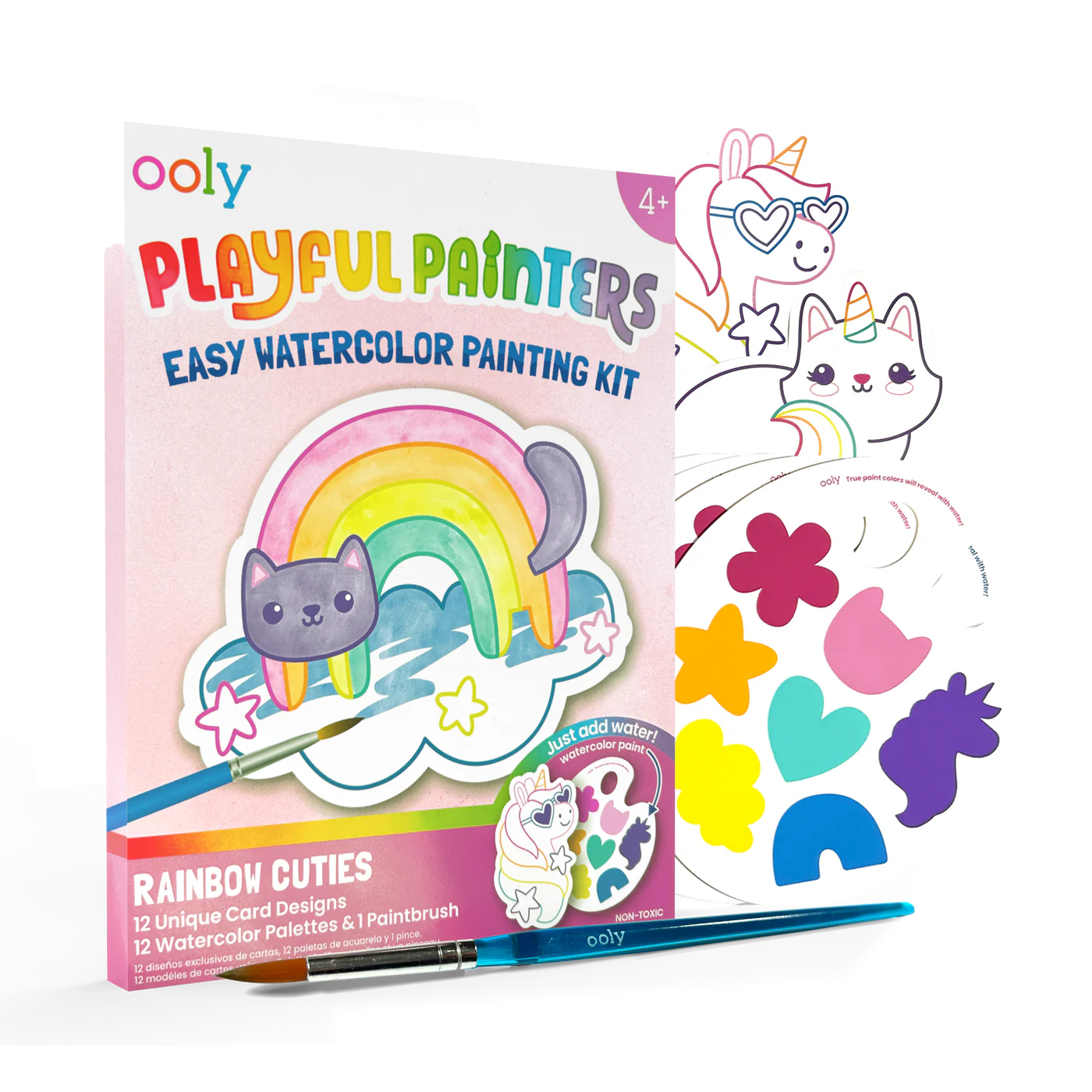 Playful Painters Easy Watercolor Painting Kit - Rainbow Cuties
