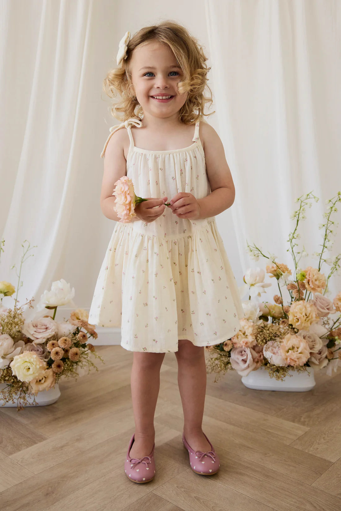 Jamie Kay Organic Cotton Muslin Winnie Dress - Willow Rose for Girls – Jamie Kay (image 5)