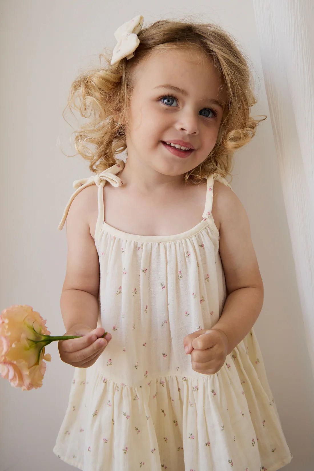 Jamie Kay Organic Cotton Muslin Winnie Dress - Willow Rose for Girls – Jamie Kay (image 2)