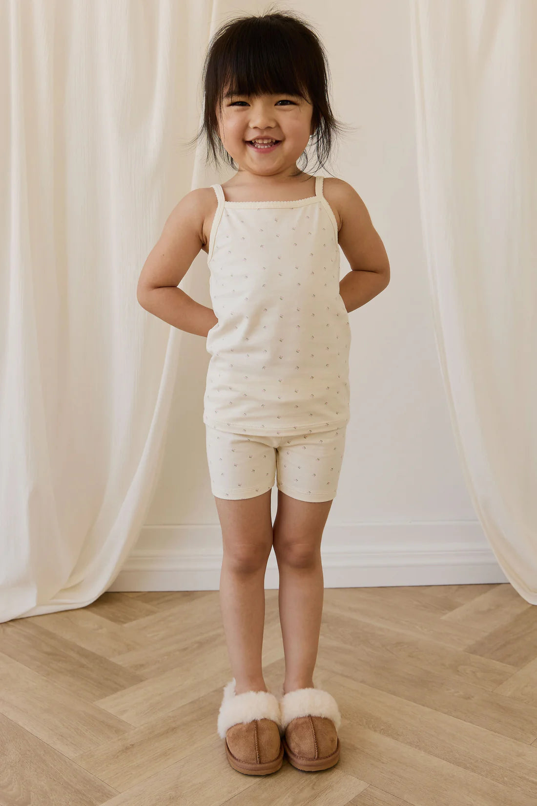 Jamie Kay Organic Cotton Jude Singlet Pyjama Set - Ditsy Cherries for Kids – Jamie Kay (image 2)