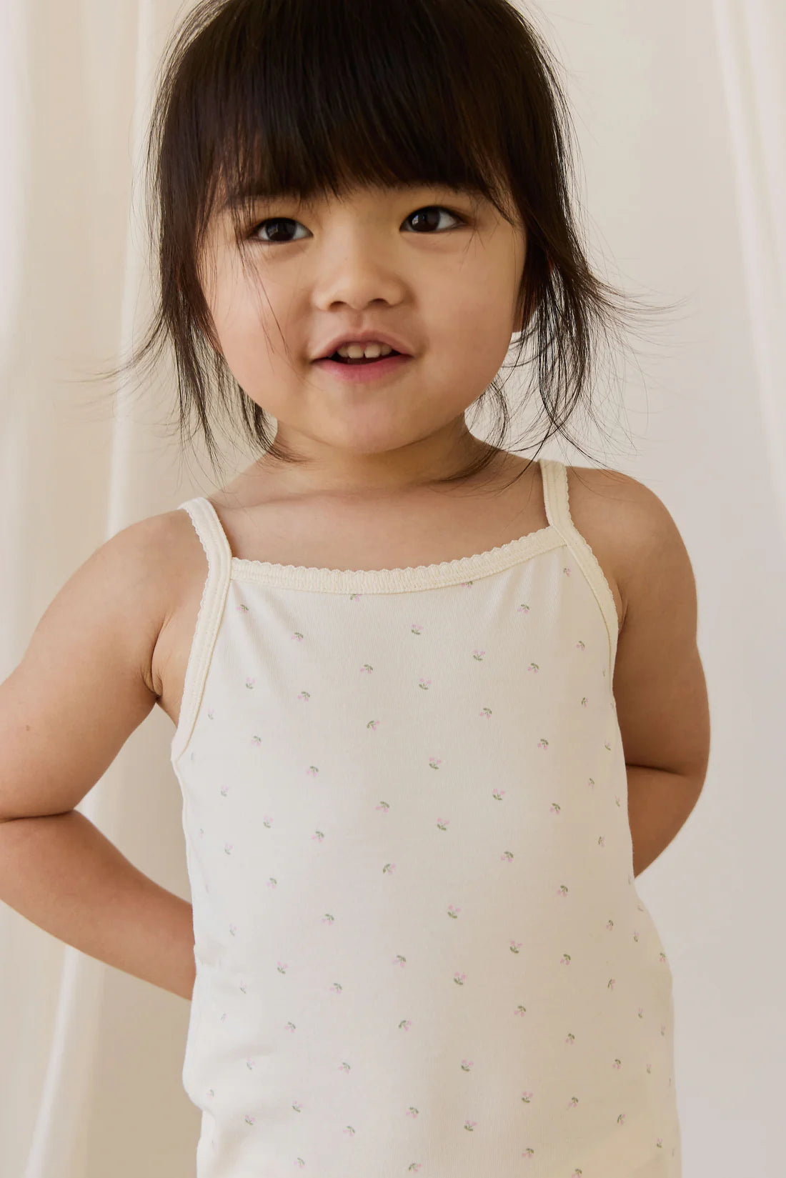 Jamie Kay Organic Cotton Jude Singlet Pyjama Set - Ditsy Cherries for Kids – Jamie Kay (image 3)