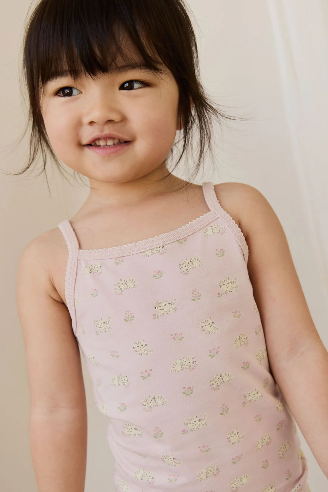 Jamie Kay Organic Cotton Jude Singlet Pyjama Set - Moon Floral Mauve for Kids – Jamie Kay (image 2)