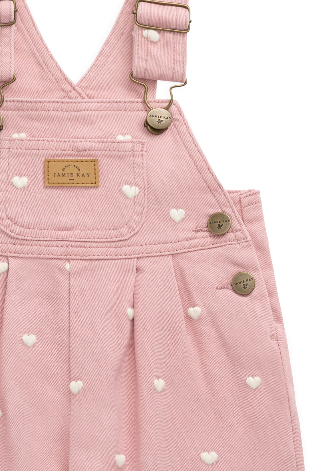 Jamie Kay Blair Overall - Petite Heart Rose for Girls – Jamie Kay (image 2)