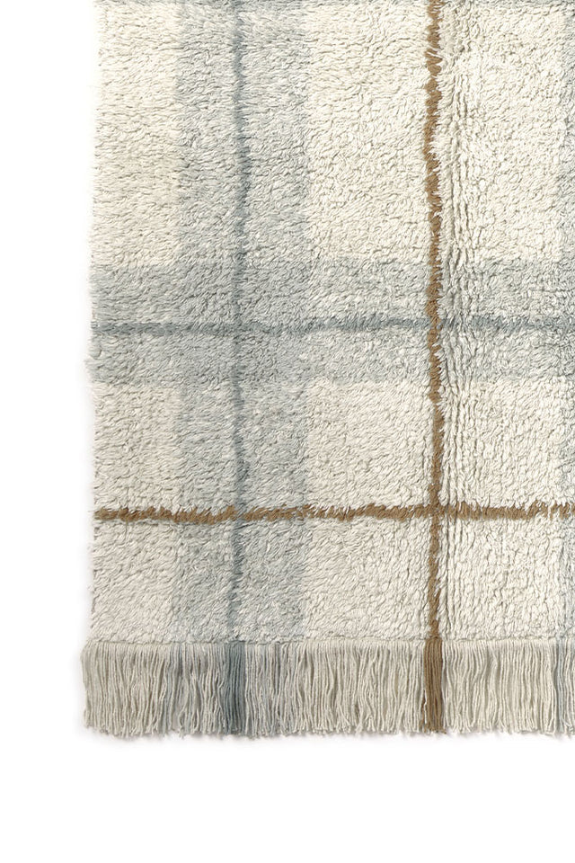 WASHABLE RUG TARTAN BLUE SAGE