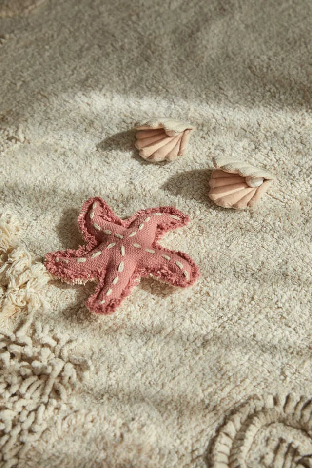 Washable Play Rug Seabed by Lorena Canals shown at scale in a nursery