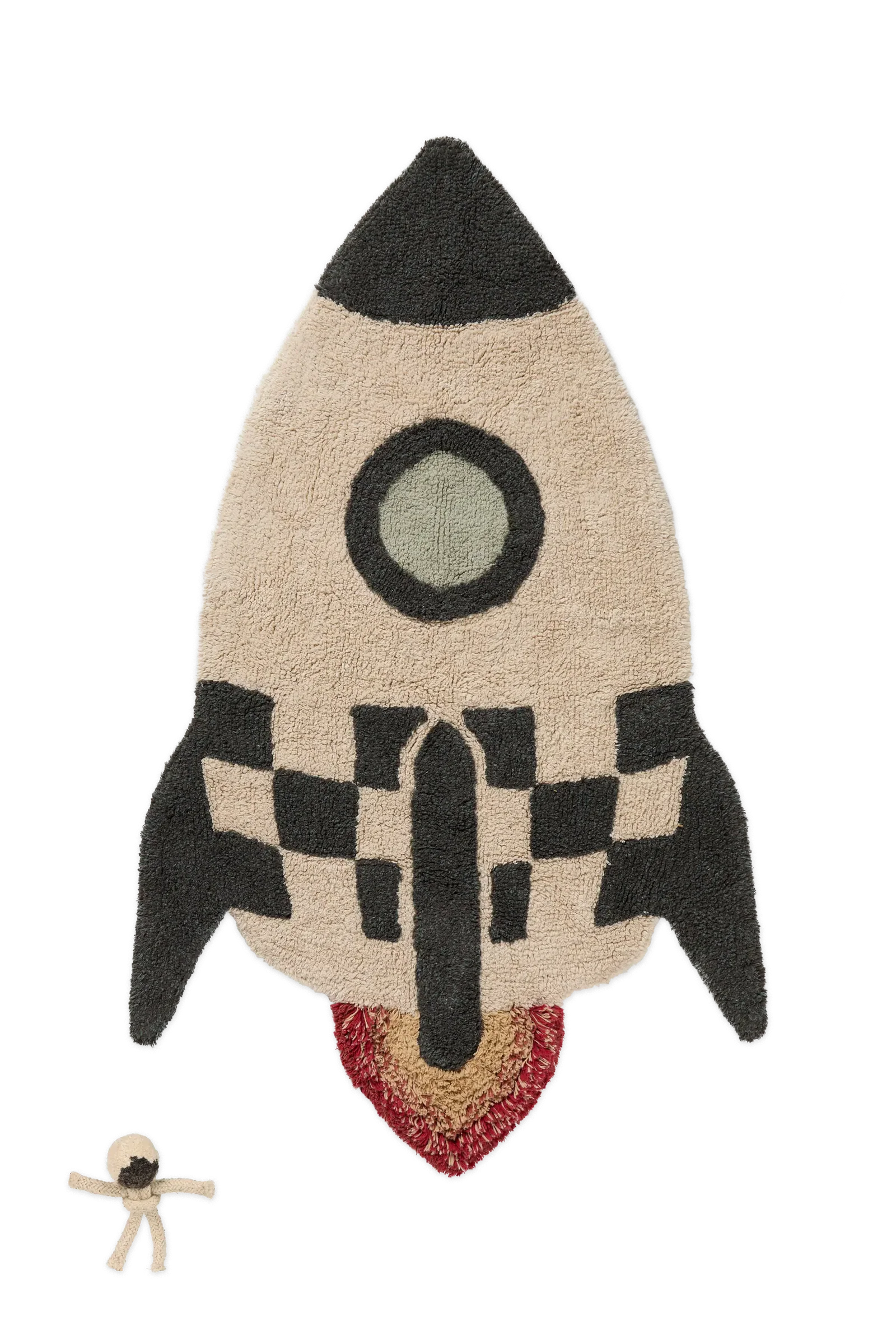Washable Cotton Rug Rocket by Lorena Canals, rocket-shaped kids' rug