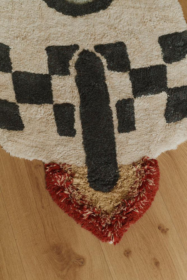 Washable Cotton Rug Rocket by Lorena Canals in a full room setting