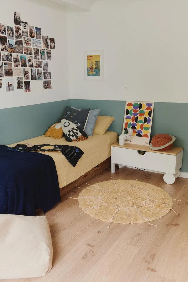 Washable Cotton Rug Solar Multishape by Lorena Canals paired with matching decor