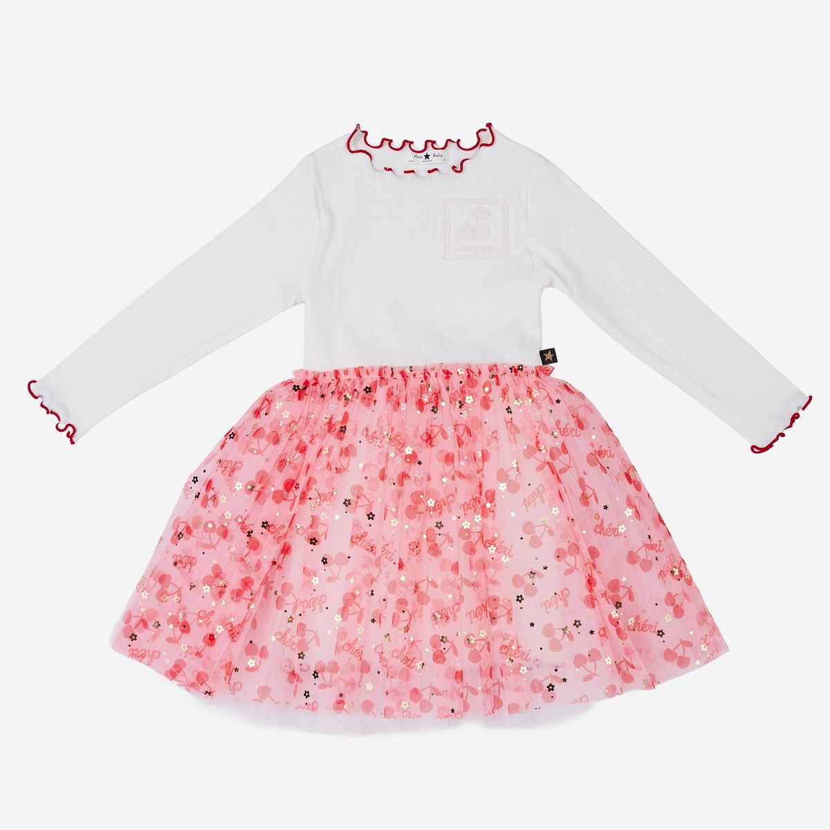 Romy Cherry Tutu – Pink – Petite Hailey kids tutu dress, front view