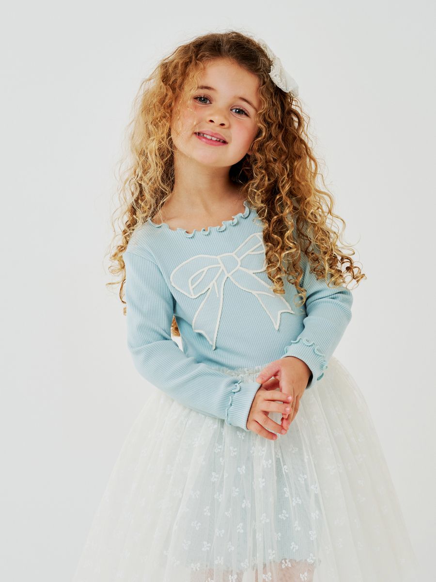 Kara Bow Tutu – Petite Hailey kids tutu dress, styled view