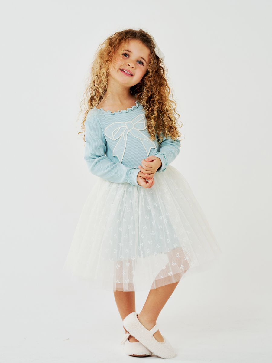 Kara Bow Tutu – Petite Hailey kids tutu dress, back view