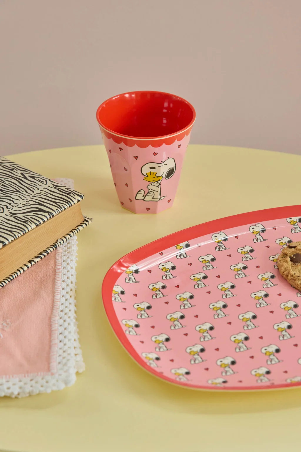 Snoopy Print Melamine Cup – Medium – Pink – 8.45 oz