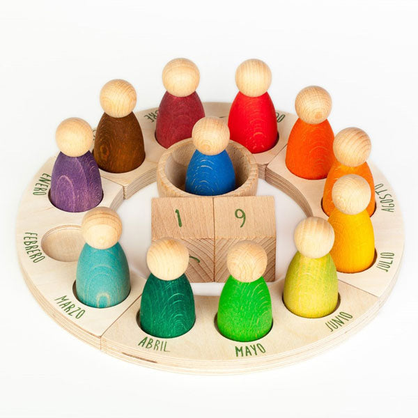 Grapat Perpetual Calendar with Peg Figures ENGLISH