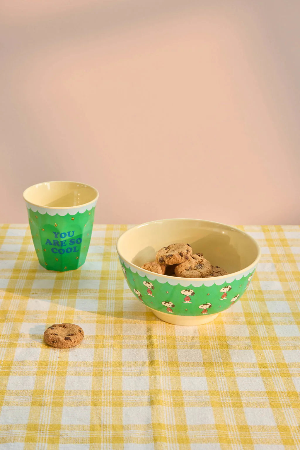 Medium Bowl – Green – Snoopy Print
