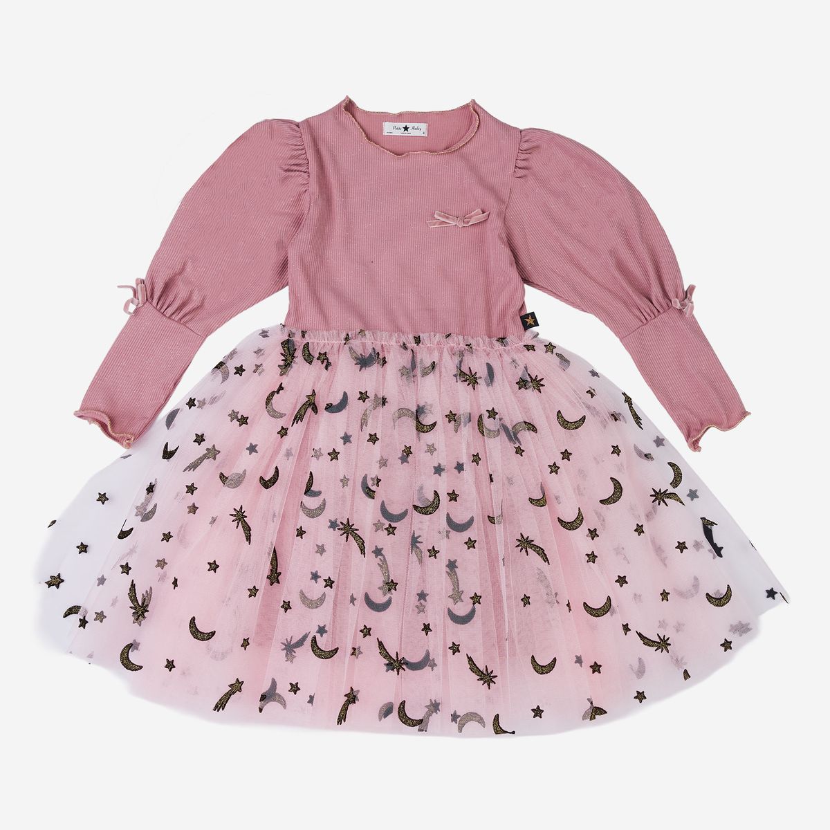 Lisa Balloon Sleeve Tutu – Blush Pink – Petite Hailey kids tutu dress, front view